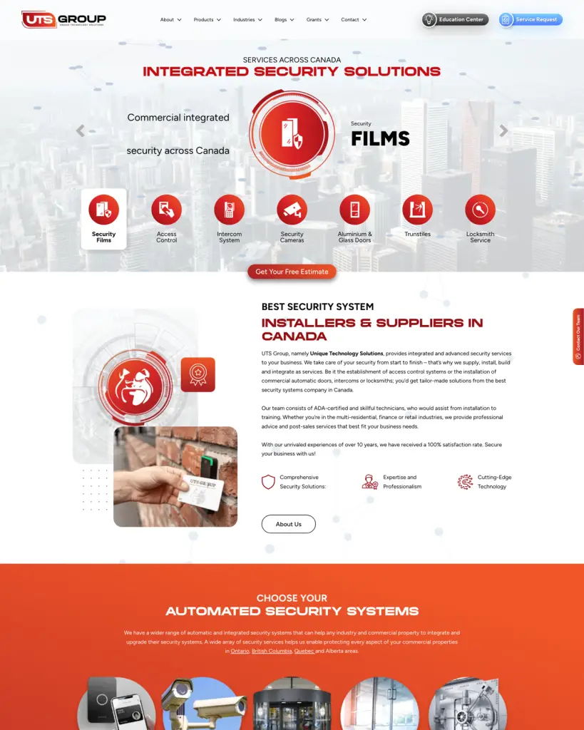 UTS Group website screenshot